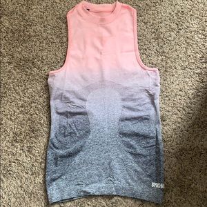 GYMSHARK Ombré Gray/Pink Tank
